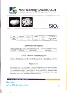 optical coating materials-SiO2 granule