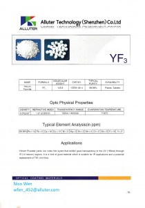 Optical coating materials-YF3 pellet